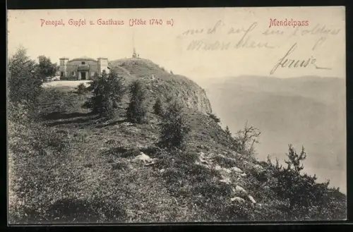 AK Mendelpass, das Gasthaus auf dem Gipfel des Penegal
