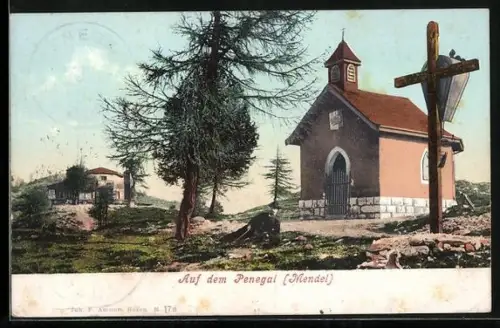 AK Penegal, Flurkreuz mit Kapelle