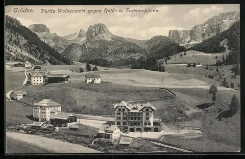 AK Wolkenstein, Hotel Wolkenstein gegen Roth- und Tschierspitzen