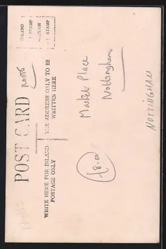 Foto-AK Nottingham, Talbot Theatre, Queen Victoria-Monument