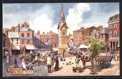 Künstler-AK Aylesbury, The Market Square