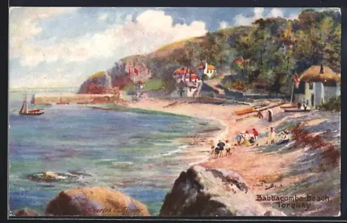 Künstler-AK Torquay, Babbacombe Beach
