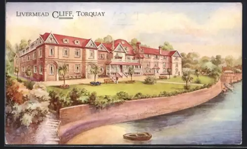 Künstler-AK Torquay, Livermead Cliff Hotel