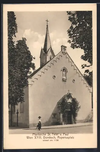 AK Wien, Dornbach, Pfarrkirche St. Peter und Paul am Rupertusplatz