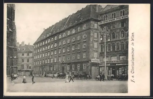 AK Wien, F. e. Clericalseminar mit Strasse