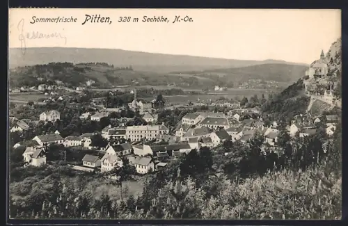 AK Pitten /N.-Ö., Gesamtansicht aus der Vogelschau