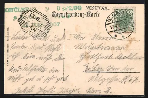 AK Wien, Gasthaus Knödelhütte K. Scheuer, Ansicht mit Toreingang