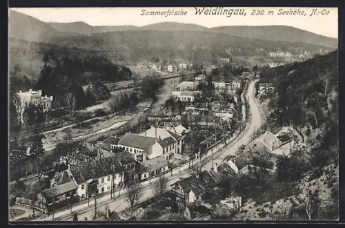 AK Wien, Weidlingau, Teilansicht der Stadt vom Berg aus