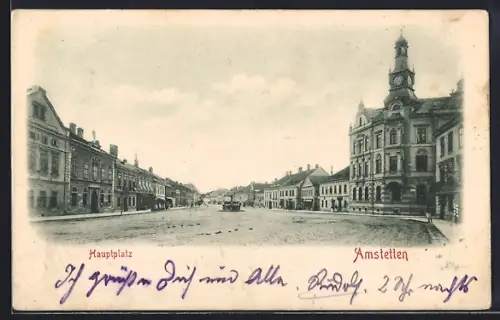 AK Amstetten, Leergefegter Hauptplatz