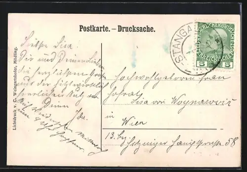 AK Sulz, Ortsansicht mit Turmgebäude aus der Vogelschau