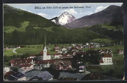 AK Zell am Ziller, Gesamtansicht gegen das Gerlostal