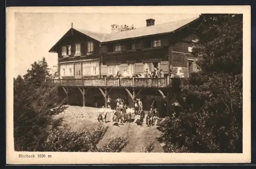 AK Kaspar-Geitner-Haus, Hocheck, Motiv mit Gästen