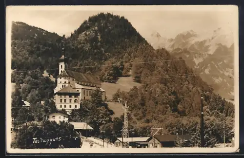 AK Tschagguns, Teilansicht mit Kirche