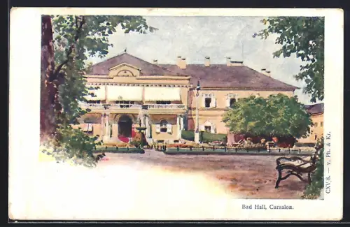 Künstler-AK Bad Hall, Cursalon, Vorderansicht