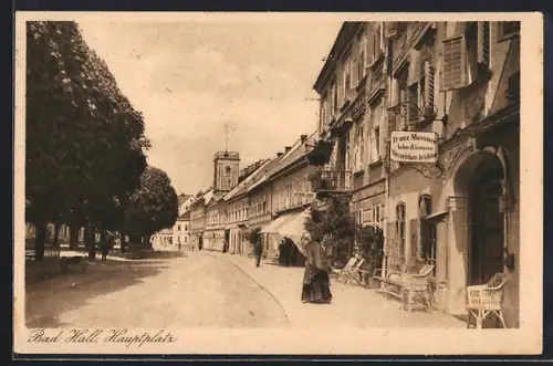 AK Bad Hall, Hauptplatz mit Geschäften