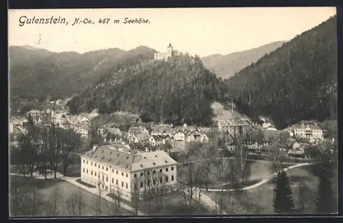 AK Gutenstein, Teilansicht aus der Vogelschau