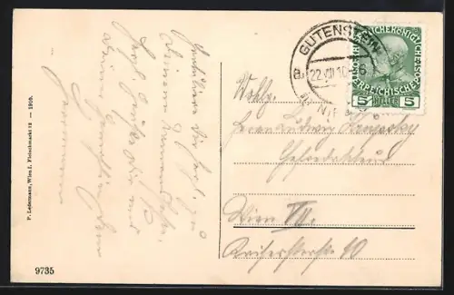 AK Gutenstein, Teilansicht aus der Vogelschau