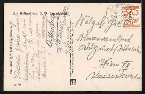 AK Stift Heiligenkreuz, das Gregoristüberl, Innenansicht