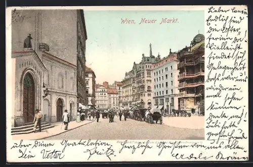 AK Wien, Neuer Markt, Ansicht mit kaiserl. Gruft