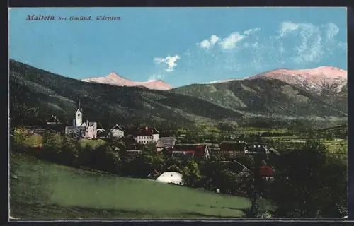AK Maltein bei Gmünd, Totalansicht mit Umgebung