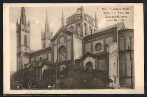 AK Wien, Altlerchenfelder Kirche, Ecke der Schottenfeldgasse