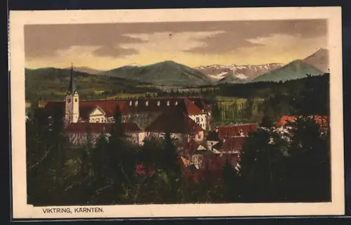AK Viktring /Kärnten, Teilansicht mit Kirche