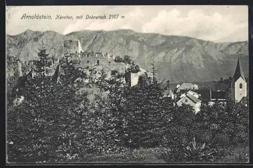 AK Arnoldstein /Kärnten, Teilansicht mit Dobratsch
