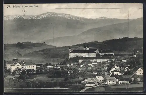 AK St. Paul, Ortsansicht mit Schloss