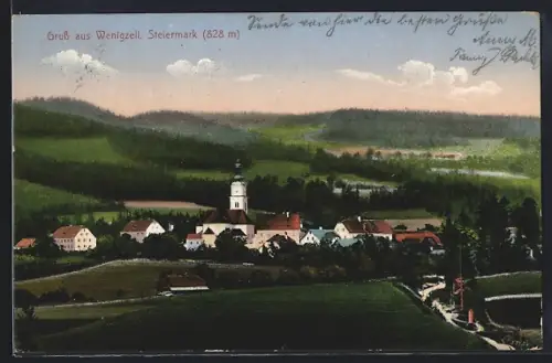 AK Wenigzell /Steiermark, Ortsansicht mit Umgebung