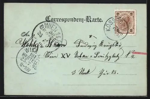 AK Kössen in Tirol, Ortspartie mit Calvarienberg