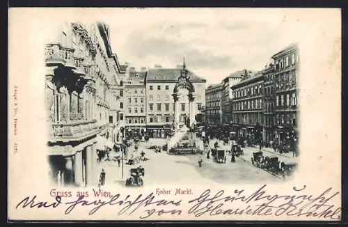 AK Wien, Hoher Markt aus der Vogelschau