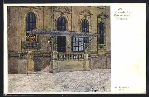 Künstler-AK Wien, Eingang zum Bösendorfer-Konzertsaal