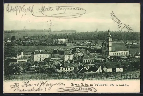 AK Geras /N.-Oe., Im Waldviertel mit Kirche