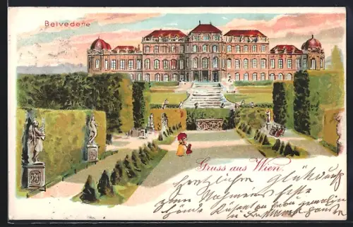 Lithographie Wien, Schloss Belvedere