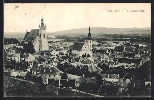 AK Krems, Totalansicht mit Kirche