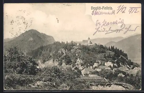 AK Deutsch-Feistritz, Teilansicht mit Kirche