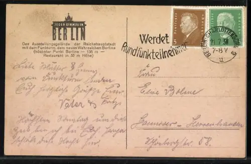 AK Berlin-Charlottenburg, Das Ausstellungsgelände mit dem Funkturm