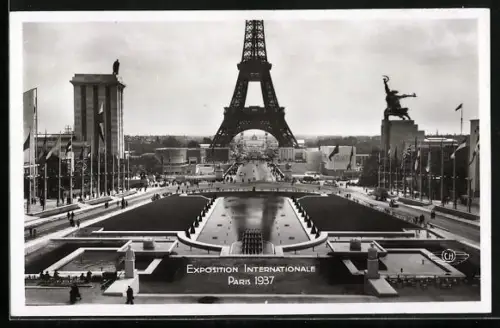 AK Paris, Exposition internationale 1937, Vue D'Ensemble prise du Trocadero