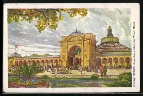 AK Wien, Ausstellungsgebäude der Wiener Messe 1921, Wien-Rotunde