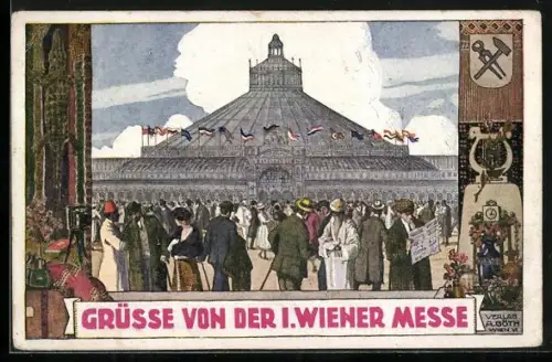 AK Wien, I.Wiener Messe, Messegelände mit Austellungsgebäude