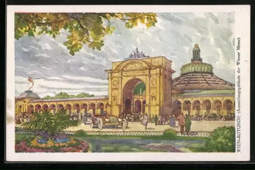AK Wien, Ausstellungsgebäude der Wiener Messe 1921, Wien-Rotunde