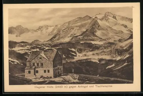 AK Hagener Hütte, Blick gegen Ankogel und Tischlerspitze