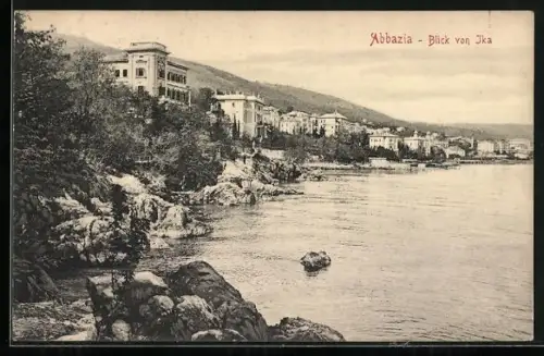 AK Abbazia, Blick von Ika auf die Stadt