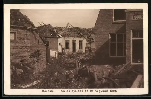 AK Borculo, Na de cycloon op 10 Augustus 1925, Unwetterschäden im Ort