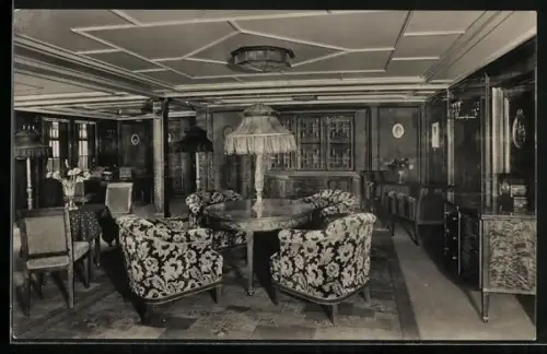 AK Passagierschiff MS St. Louis, Gesellschaftszimmer - Kajüte