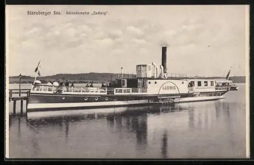 AK Salondampfer Ludwig auf dem Starnberger See