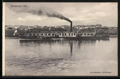 AK Salondampfer Wittelsbach auf dem Starnberger See