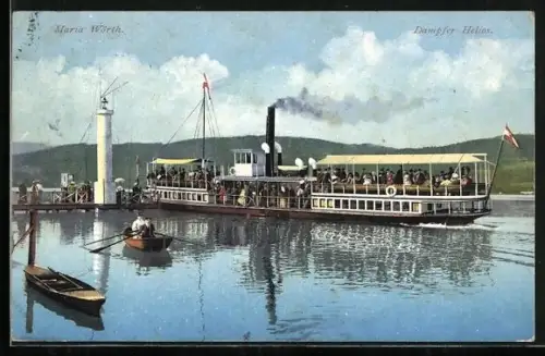 AK Maria Wörth, Dampfer Helios am Anleger