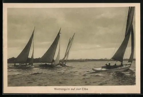 AK Wettsegeln auf der Elbe, Segelsport