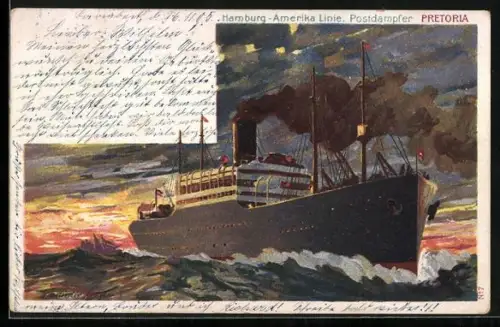 AK Passagierschiff Pretoria auf hoher See